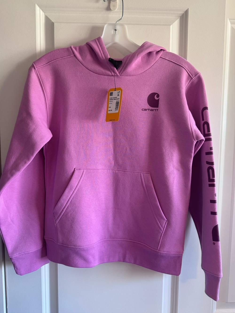 Carhartt Pink Hoodie with Plum Logo
